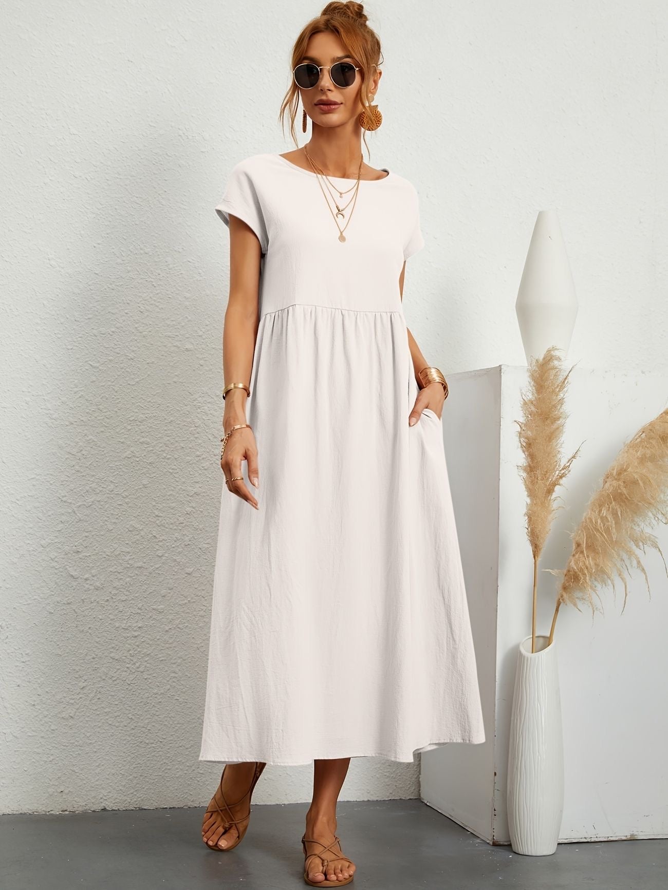 Renee - Zomerse vintage jurk met korte mouwen
