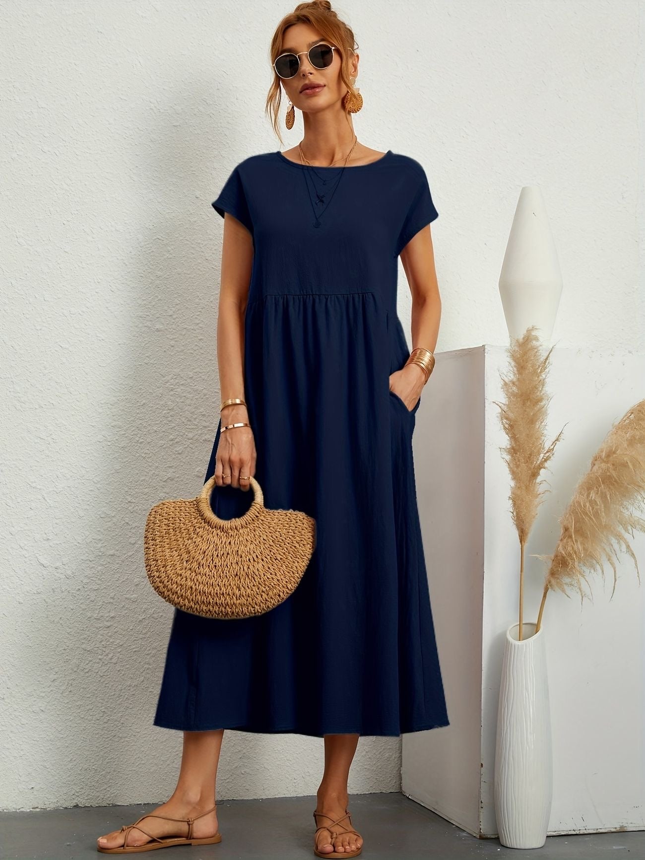 Renee - Zomerse vintage jurk met korte mouwen