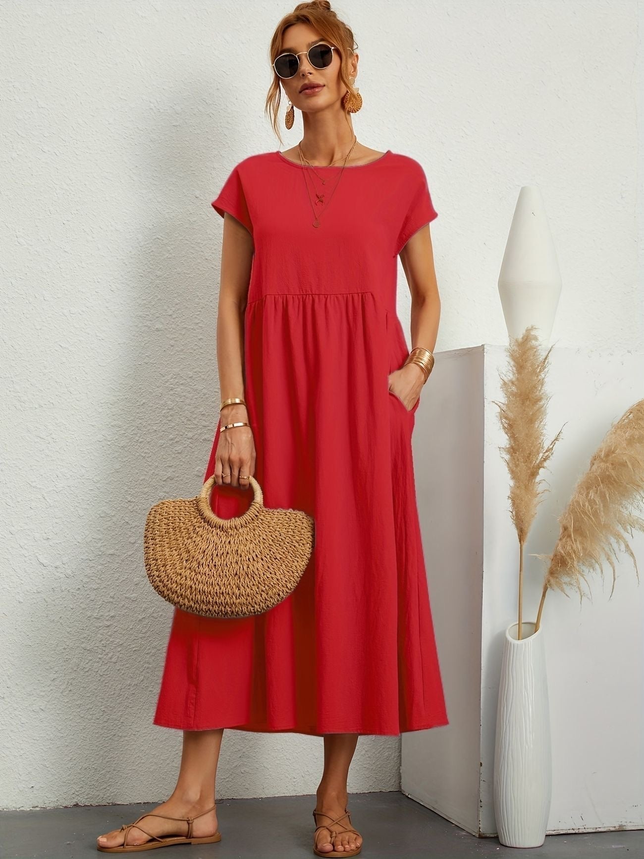 Renee - Zomerse vintage jurk met korte mouwen