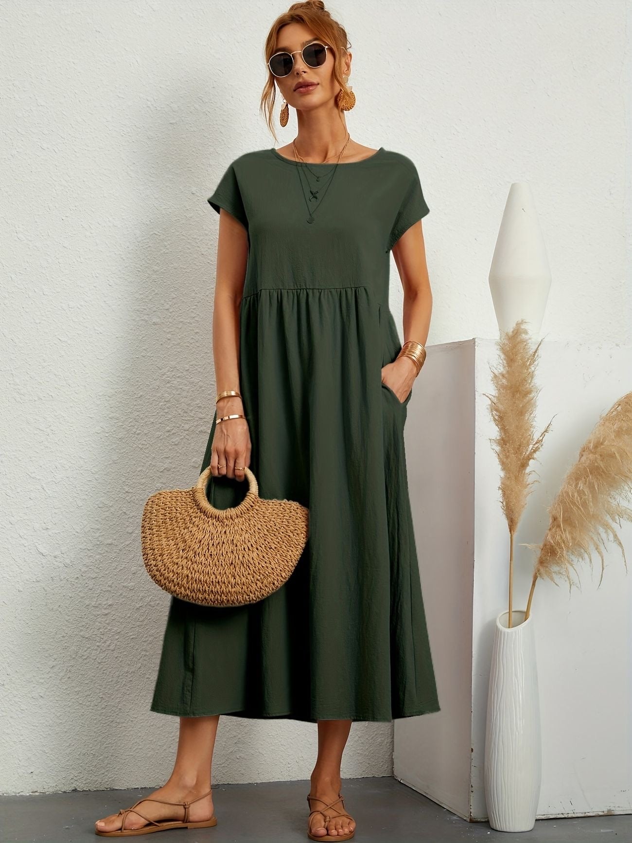 Renee - Zomerse vintage jurk met korte mouwen