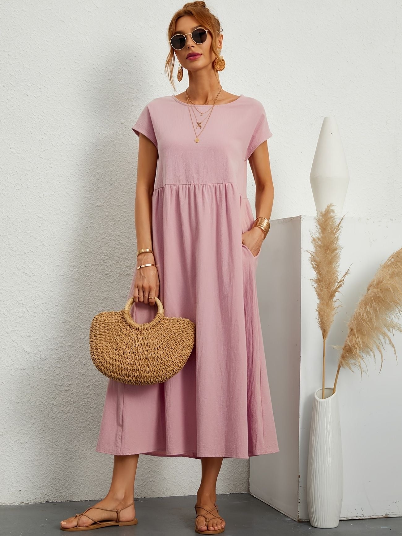 Renee - Zomerse vintage jurk met korte mouwen
