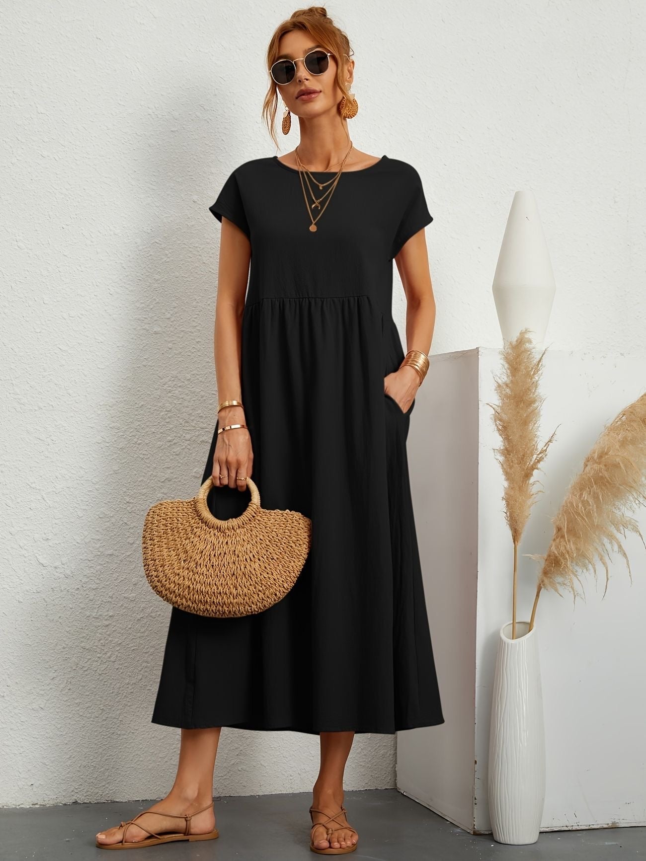 Renee - Zomerse vintage jurk met korte mouwen