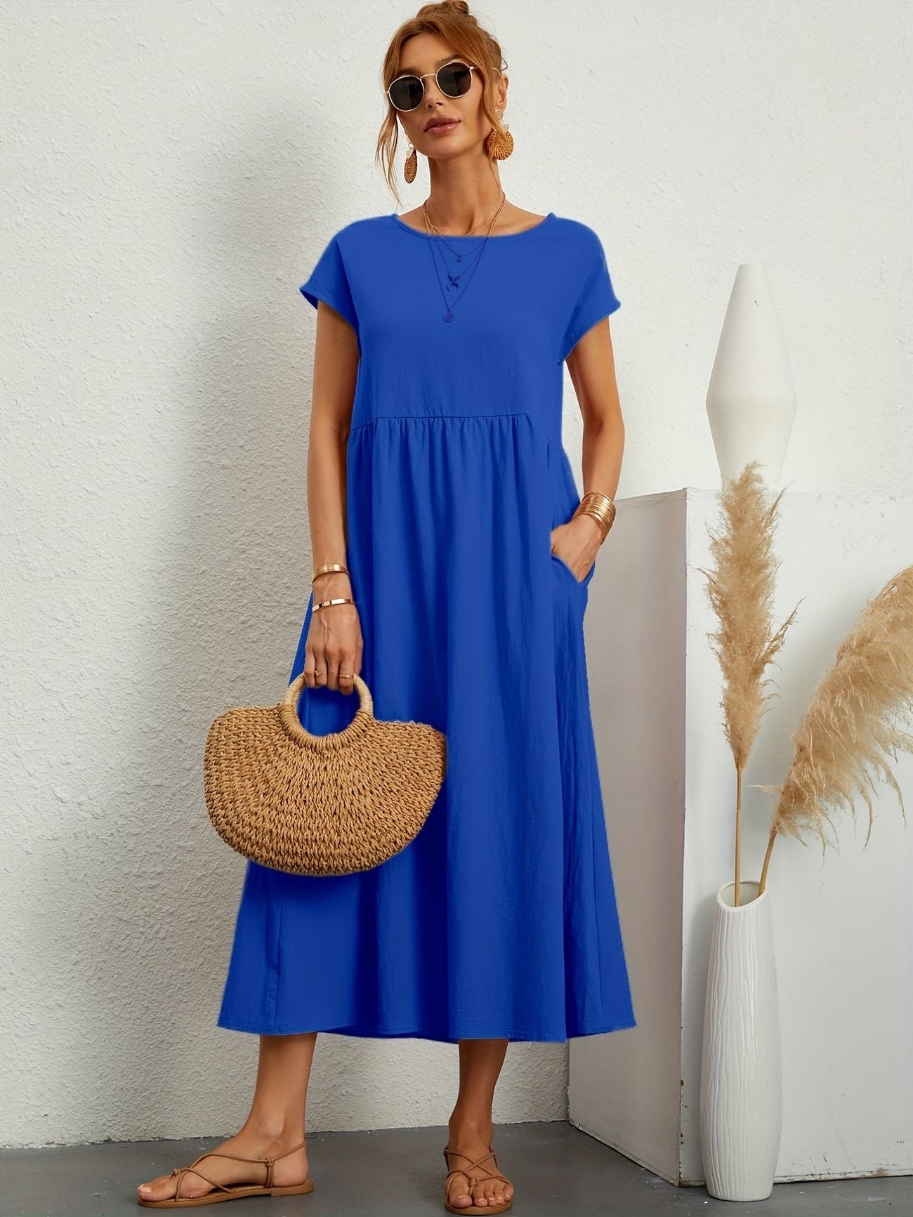 Renee - Zomerse vintage jurk met korte mouwen