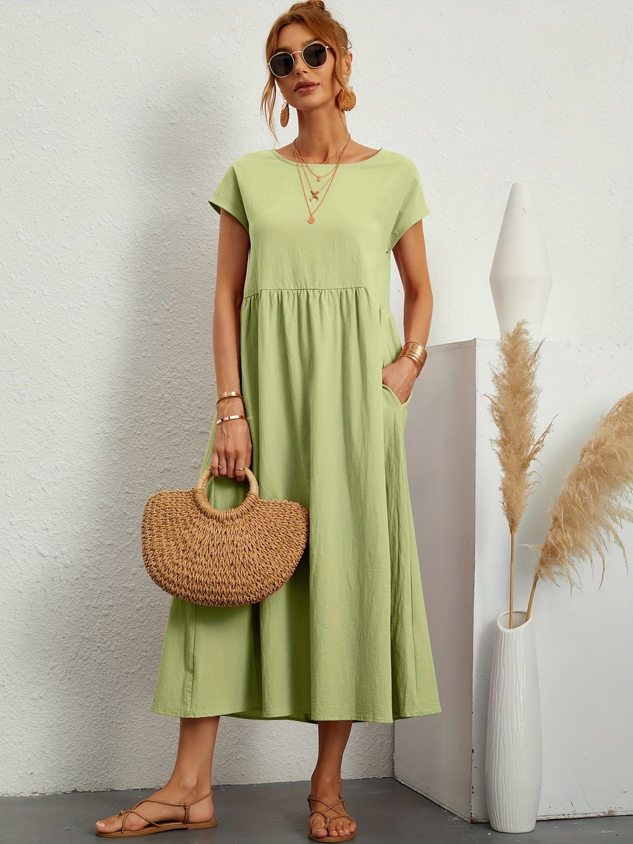 Renee - Zomerse vintage jurk met korte mouwen