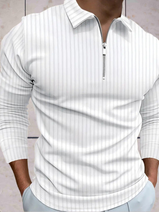 James - Winter warme trui zipper kraag strepen comfortabel in meerdere kleuren