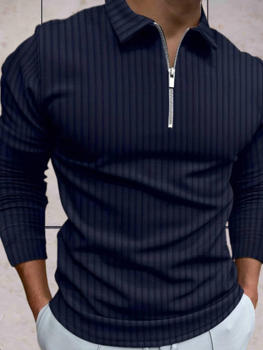 James - Winter warme sweater zipper kraag strepen comfortabel in meerdere kleuren