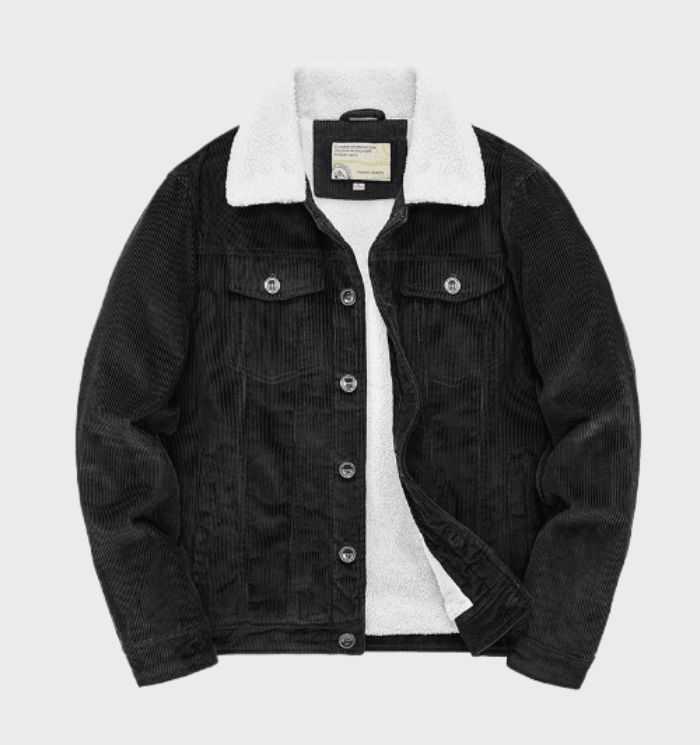 James - Jack in corduroystijl voor heren met imitatiebont aan de binnenkant jas