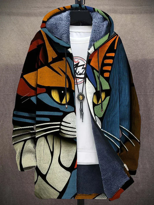 Loretto - Warme jas met kattenpatroon