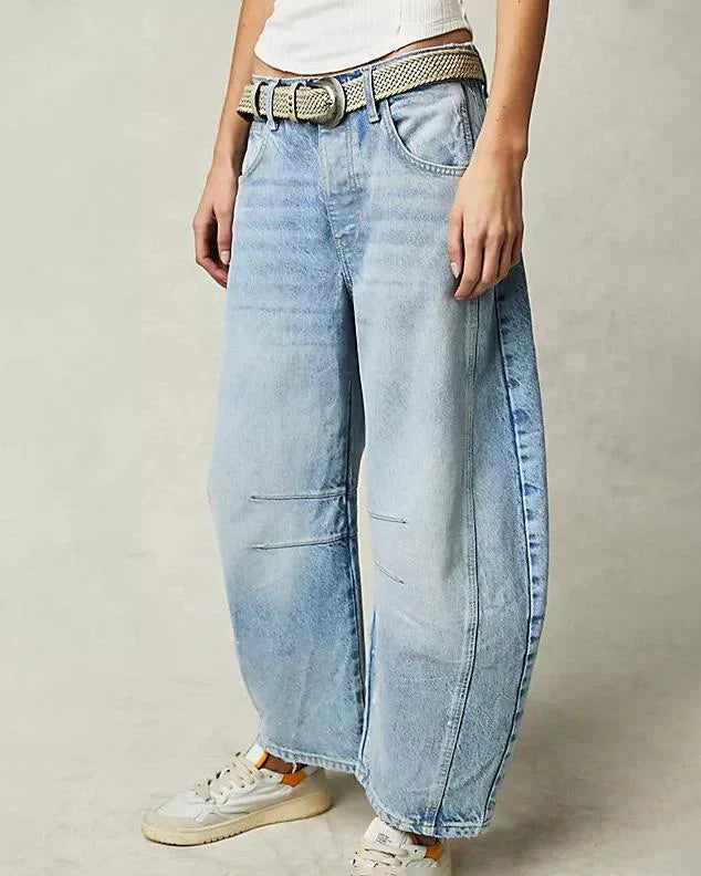 Gayla - Barreljeans met middelhoge taille voor dames