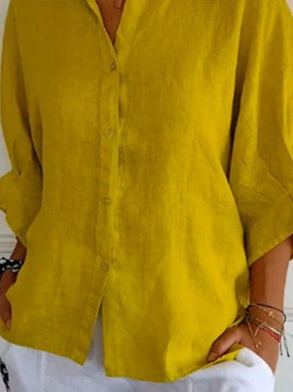 Dameshemd katoen irene |  Linnen casual tie-back