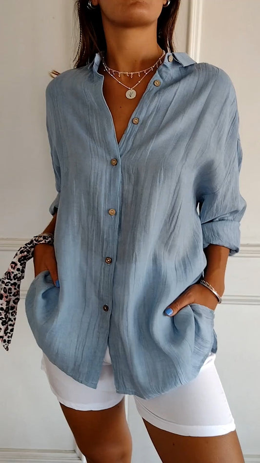 Giana - Elegante Geplooide Blouse voor Vrouwen
