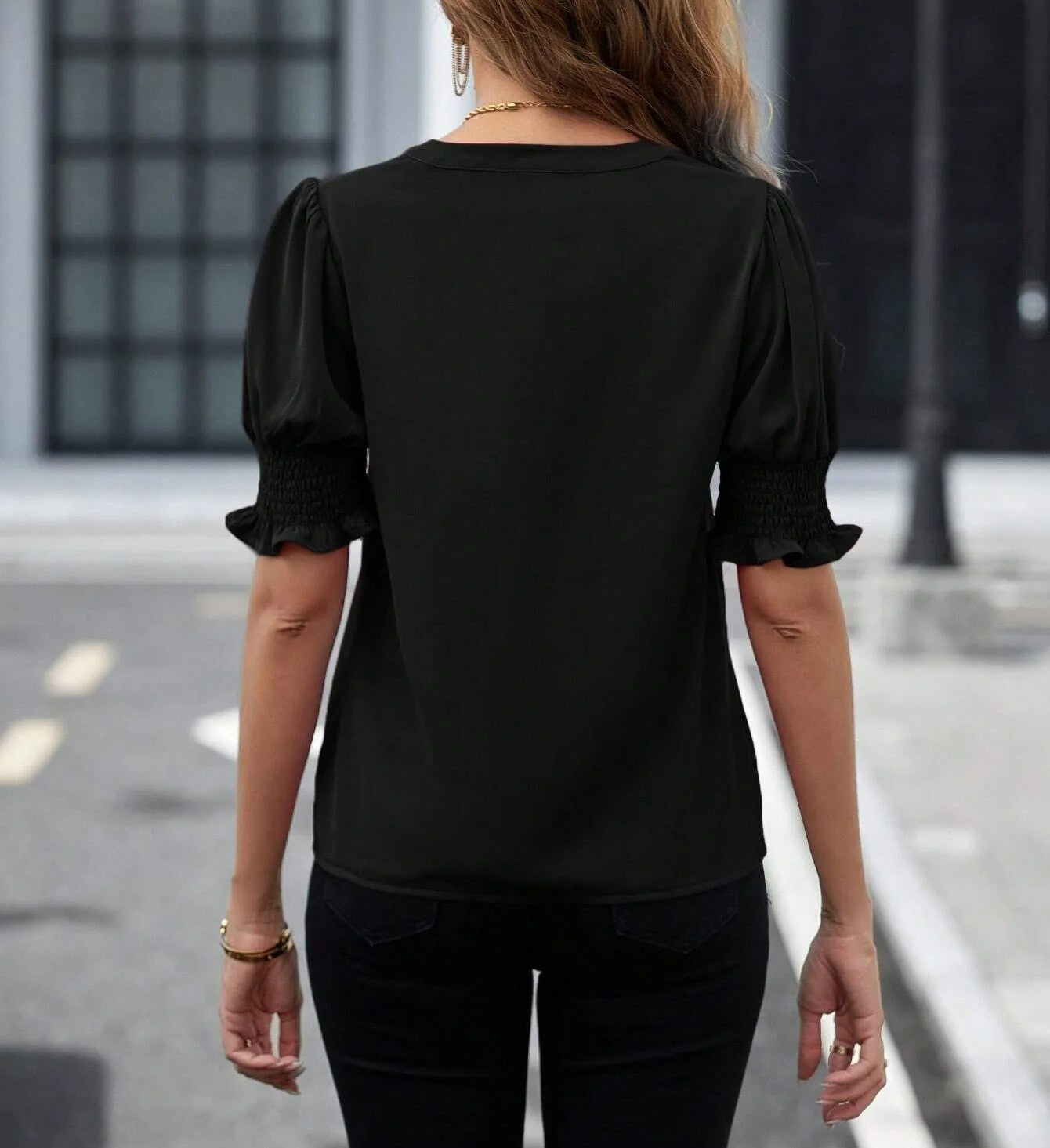 Jade | elegante blouse met pofmouwen