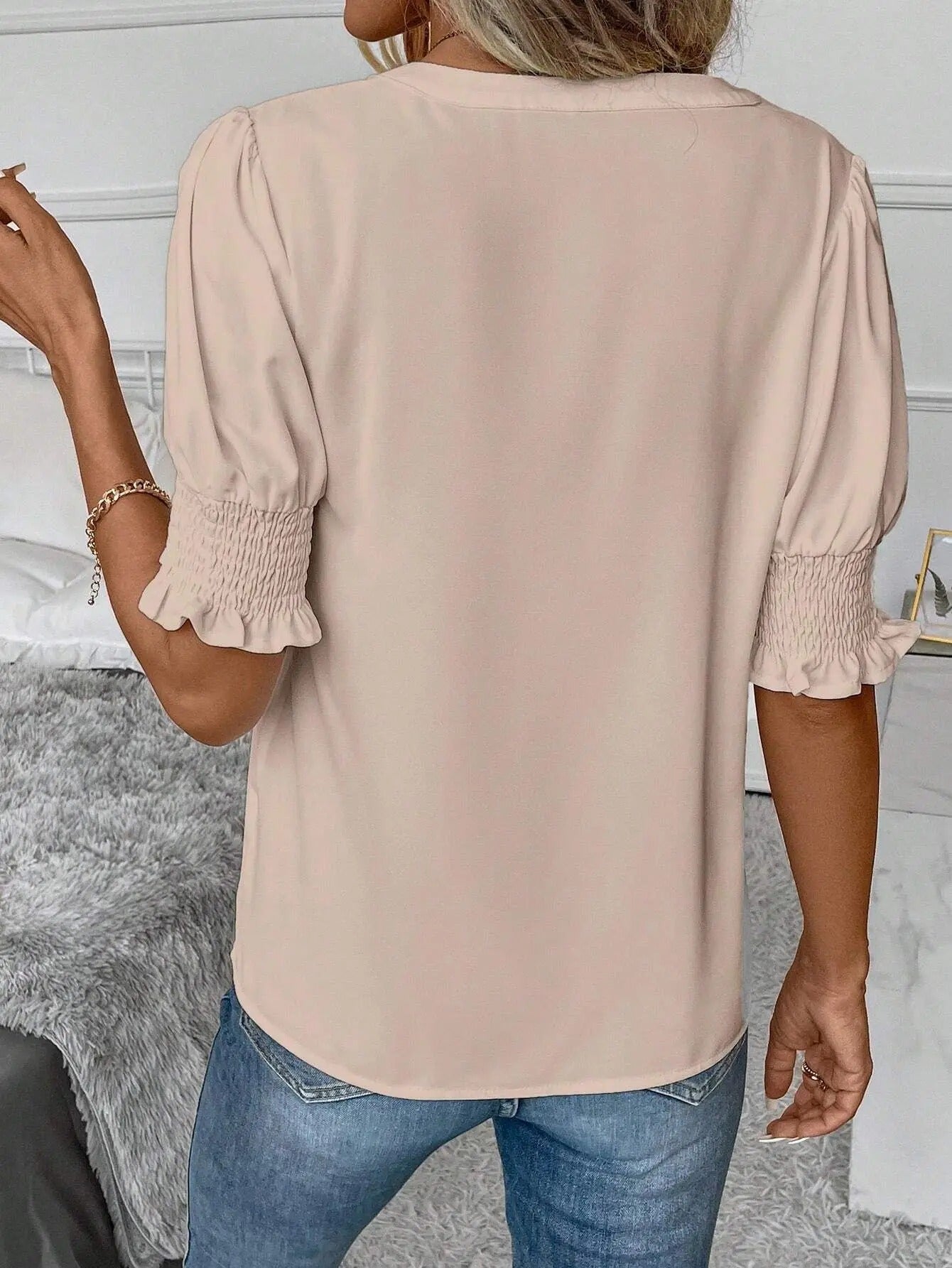 Jade | elegante blouse met pofmouwen