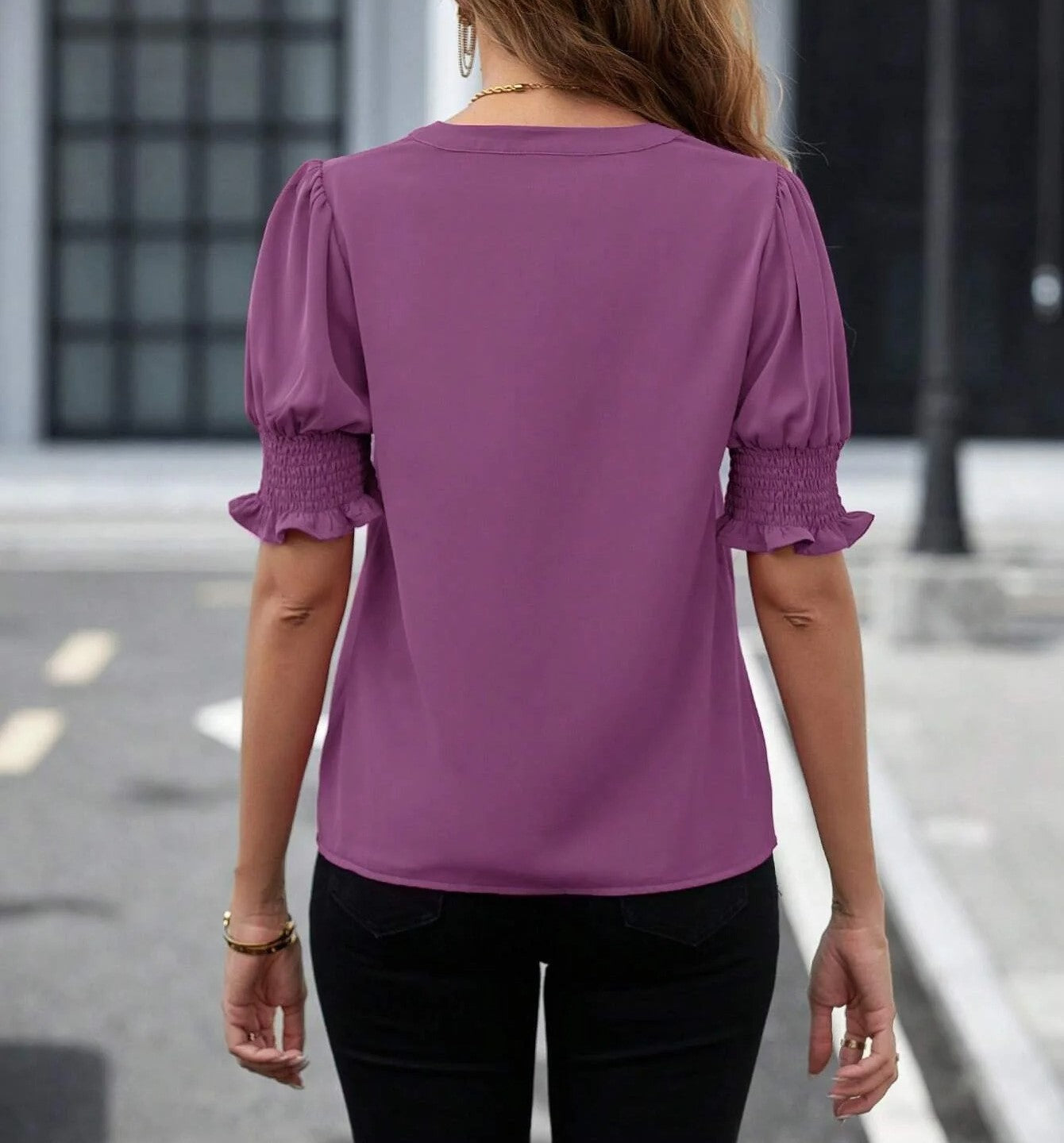 Jade | elegante blouse met pofmouwen