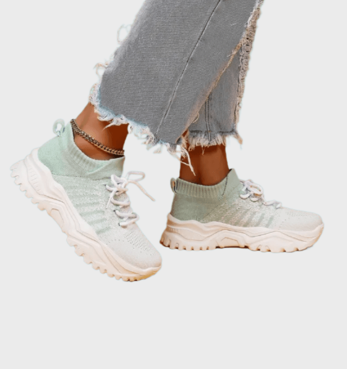 Annabella - Dames sneakers met dikke zool en veters