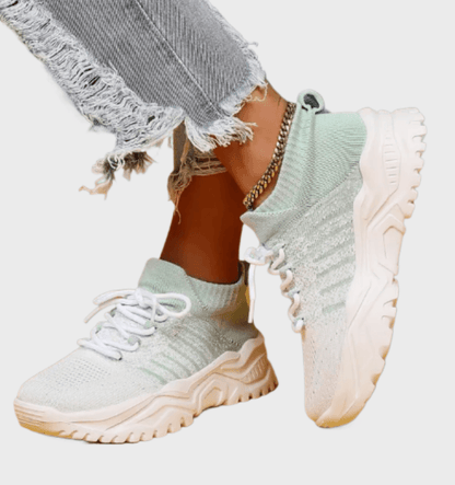 Annabella - Dames sneakers met dikke zool en veters