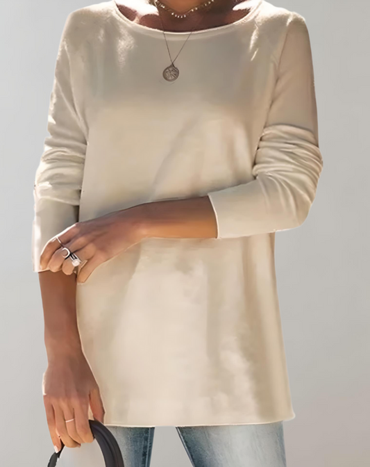 Kylie | Simpele semi oversized en lange trui ronde hals