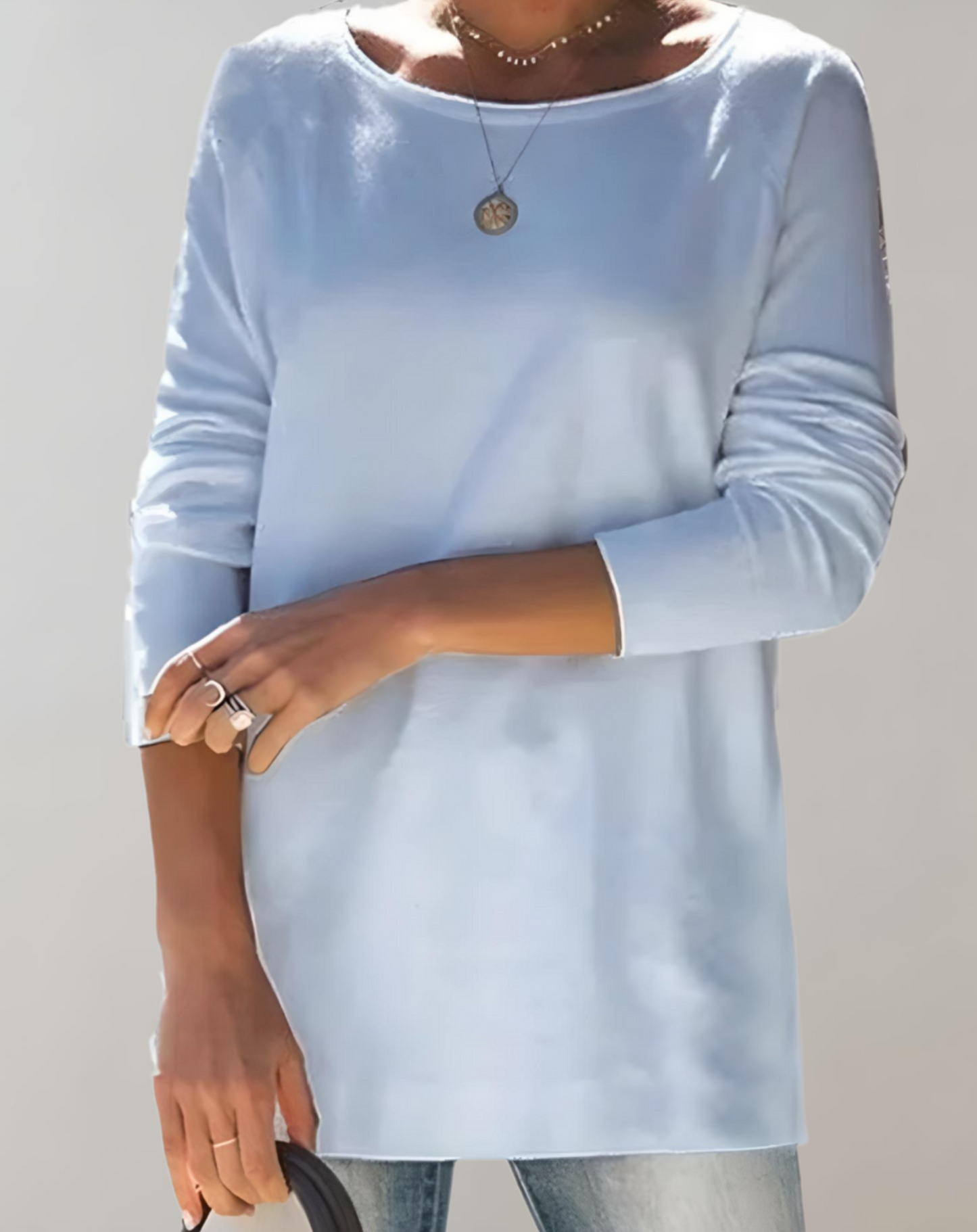 Kylie | Simpele semi oversized en lange trui ronde hals