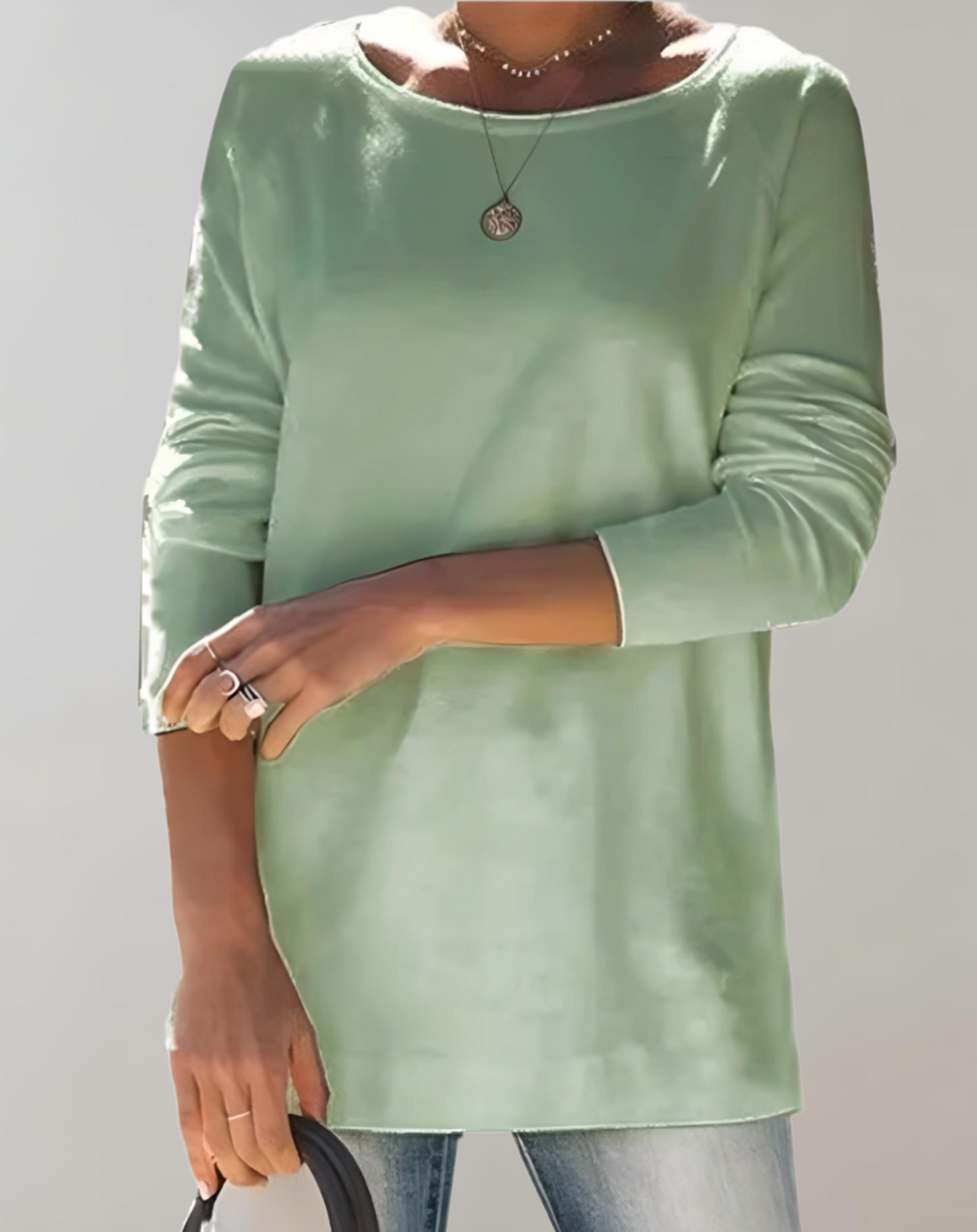 Kylie | Simpele semi oversized en lange trui ronde hals