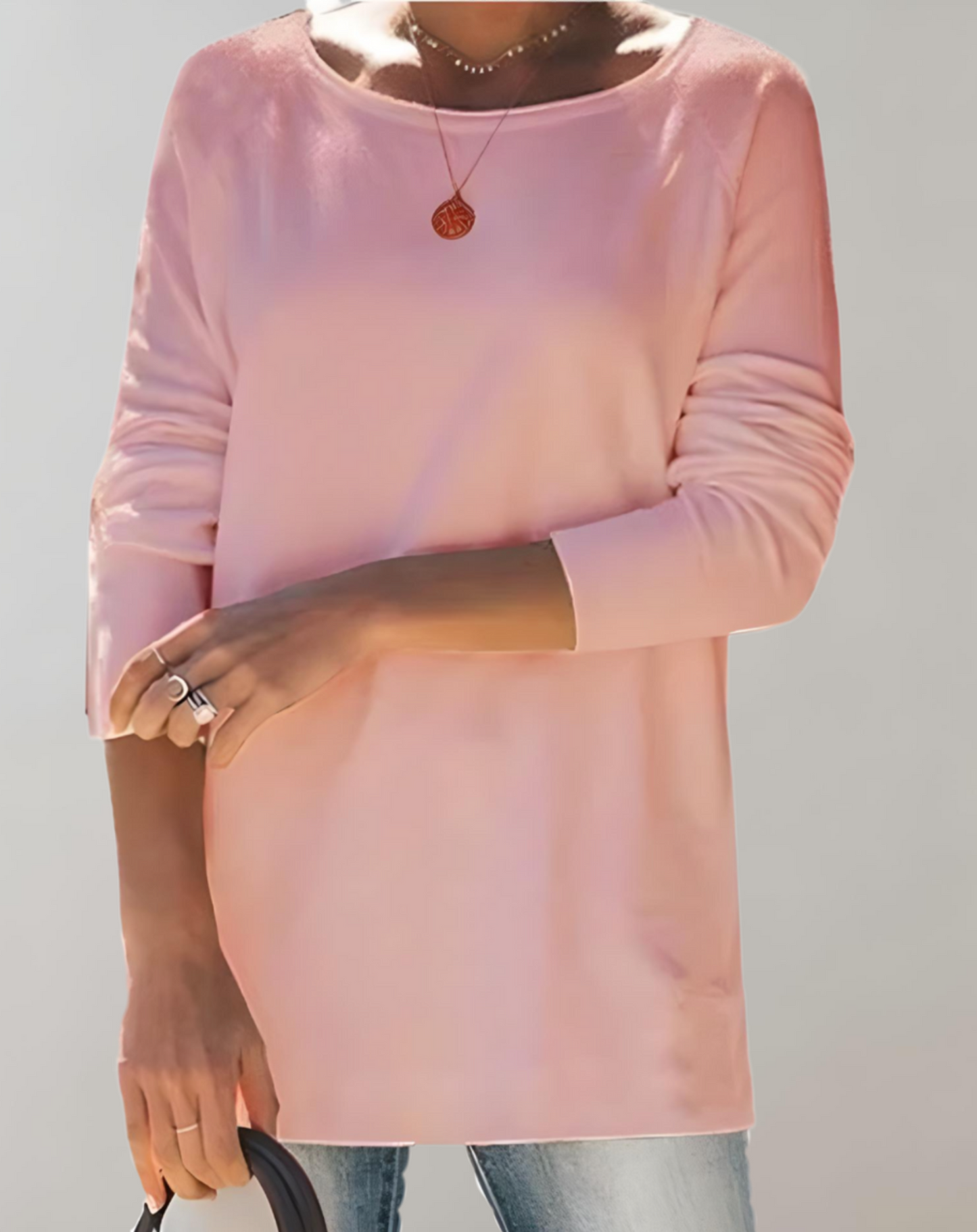 Kylie | Simpele semi oversized en lange trui ronde hals