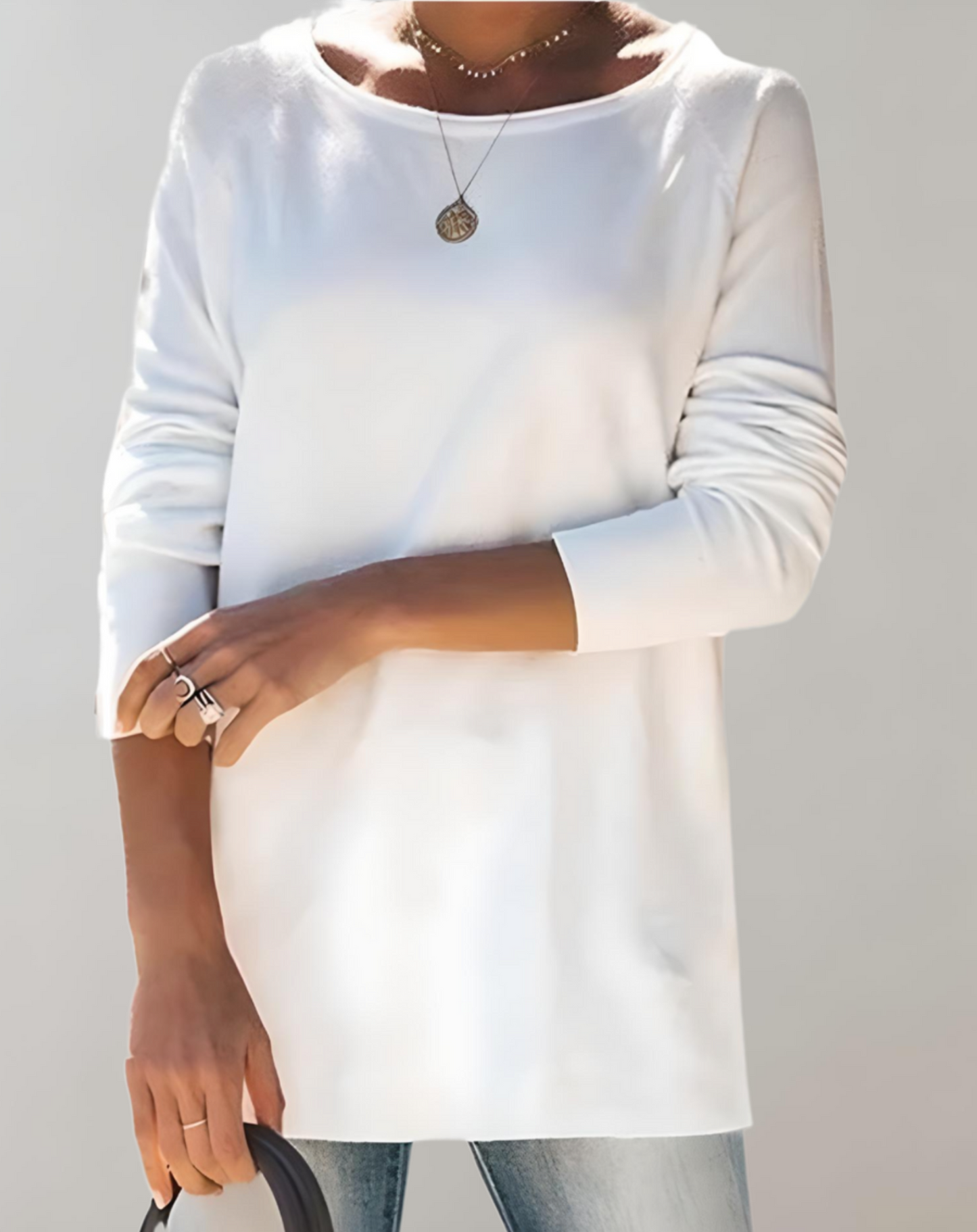 Kylie | Simpele semi oversized en lange trui ronde hals