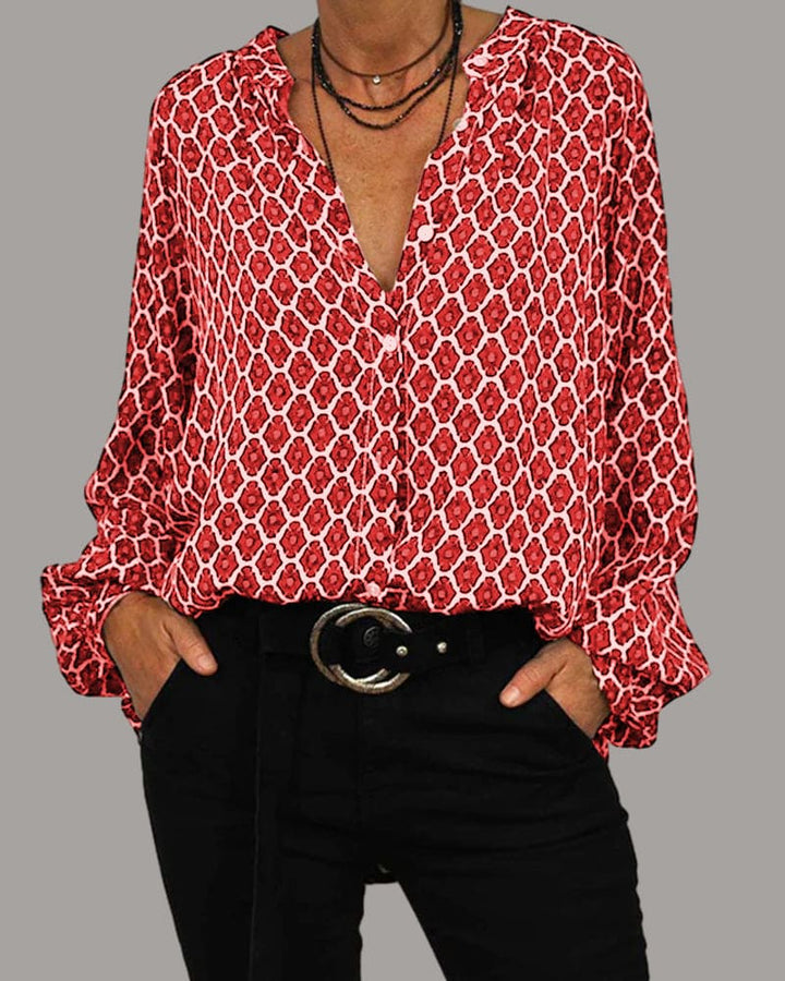Zara | Bronzen blouse met V-hals