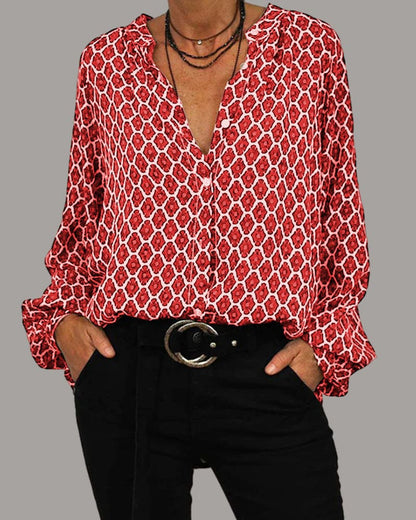 Zara | Bronzen blouse met V-hals