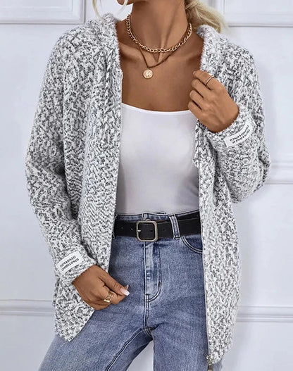 Gemêleerde vest met capuchon