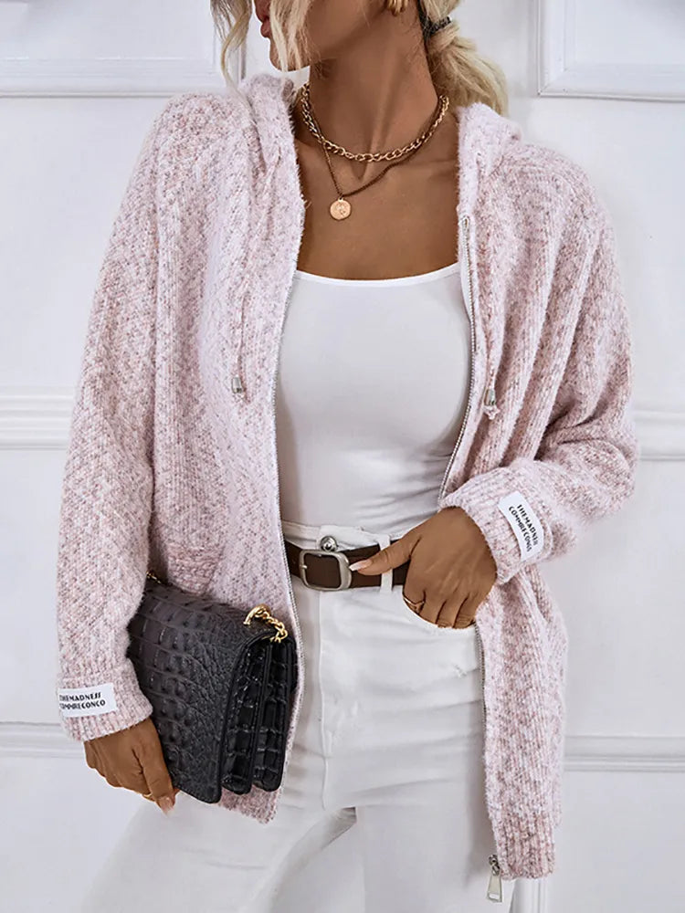 Gemêleerde vest met capuchon