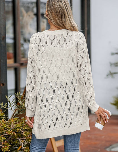 Ecru vest met geruit patroon