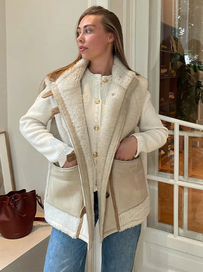 stijlvolle beige winterjas