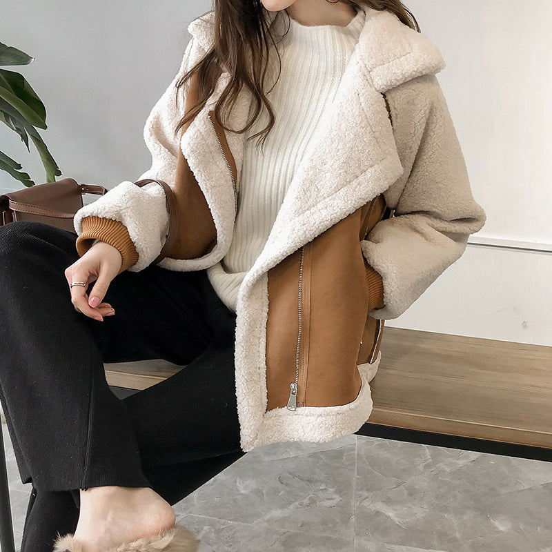 Suede winterjas voor vrouwen