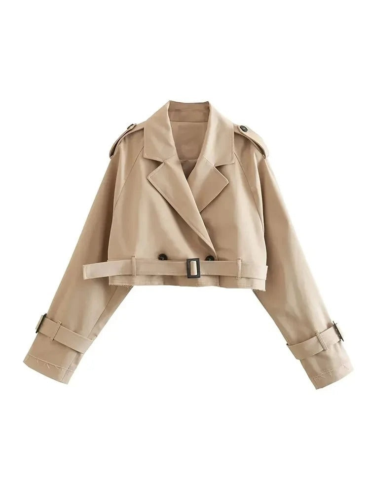Lily | stijlvolle cropped trenchcoat