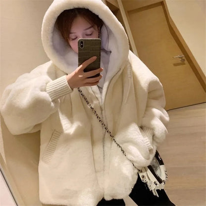 Oversized witte bontjas