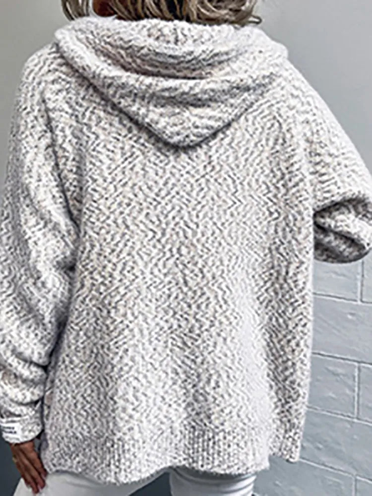 Gemêleerde vest met capuchon