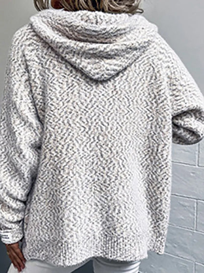 Gemêleerde vest met capuchon