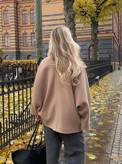Isabella Jas | Oversized elegante jas met omgevouwen kraag voor vrouwen