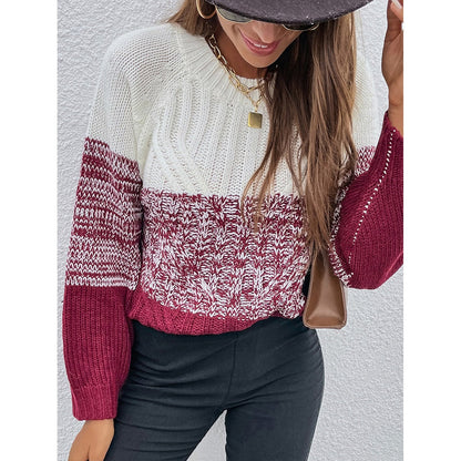 Wit/rode knitted trui