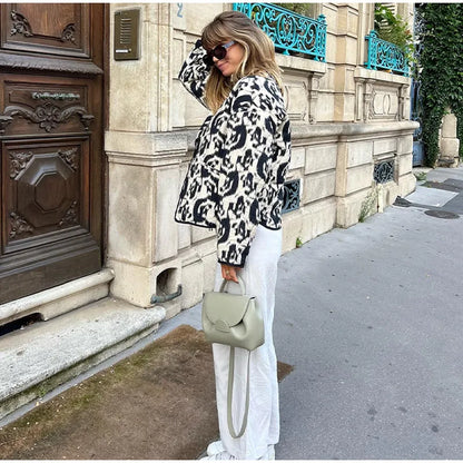 Wit/zwart jasje met print