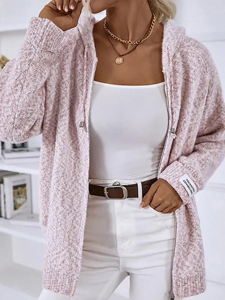 Gemêleerde vest met capuchon