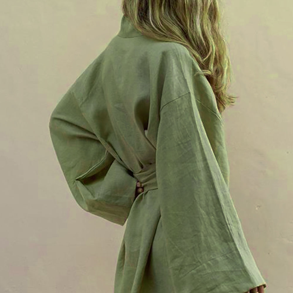 Grace - Elegante en Comfortabele Groene Kimono Jurk voor Vrouwen