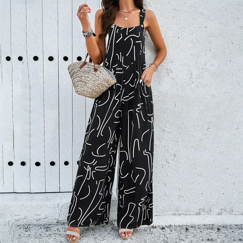 Laura | wijde jumpsuit met print