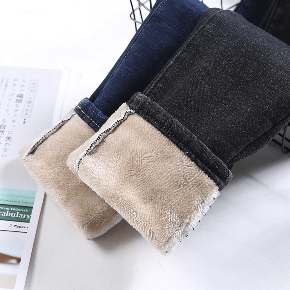 Warme fleece jeans voor dames