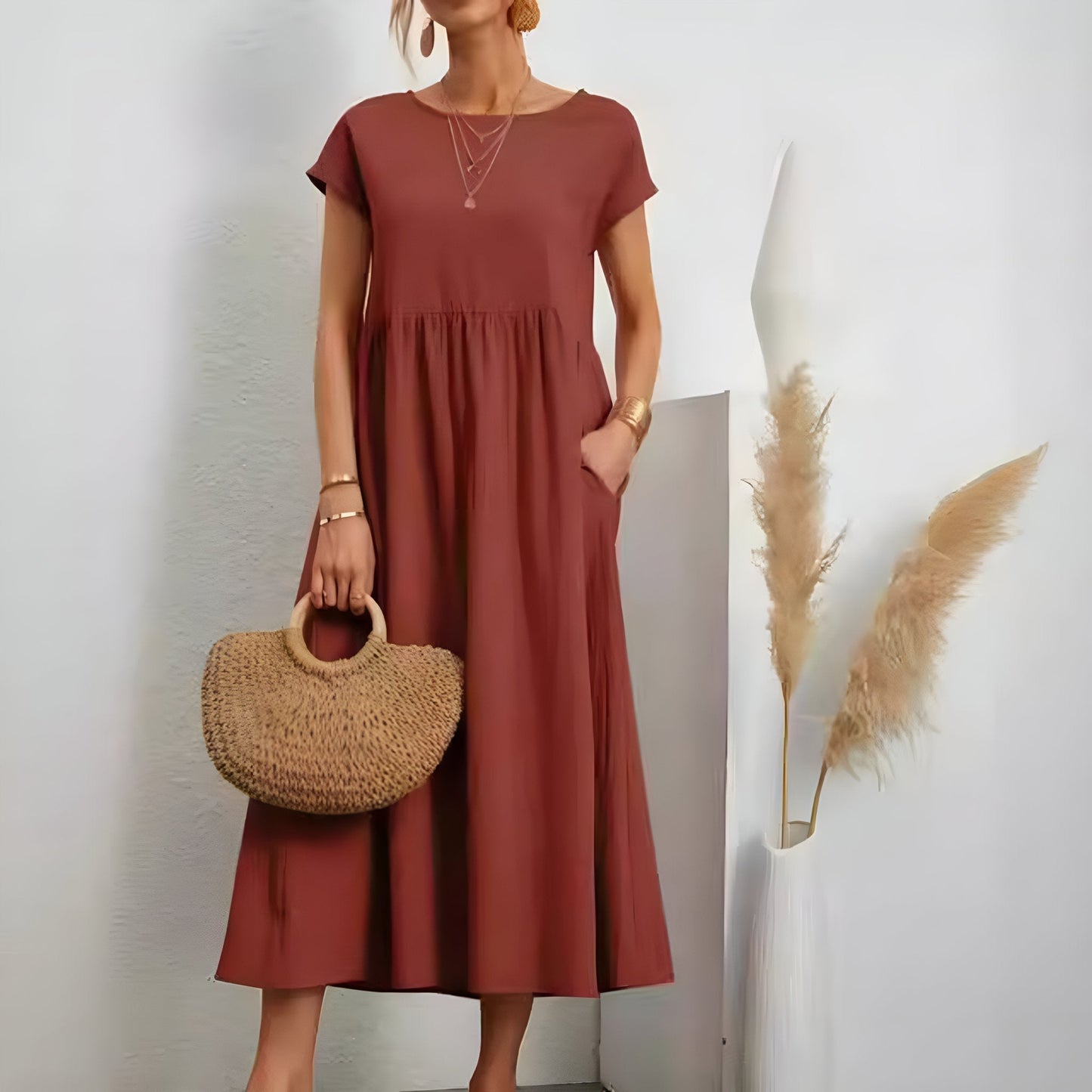 Renee - Zomerse vintage jurk met korte mouwen