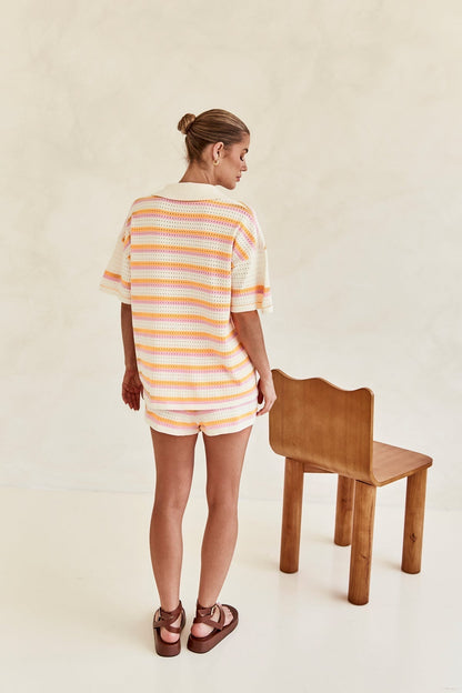 Sophia | gebreide set met streeppatroon