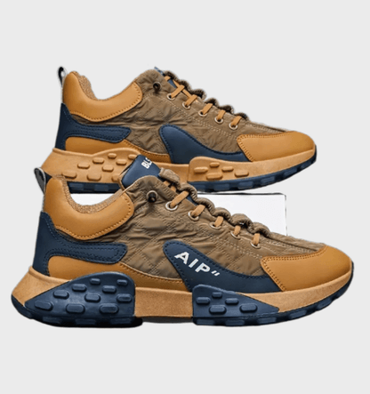 Cassius -  Driekleurige halfhoge sneakers voor heren met reliëfontwerp