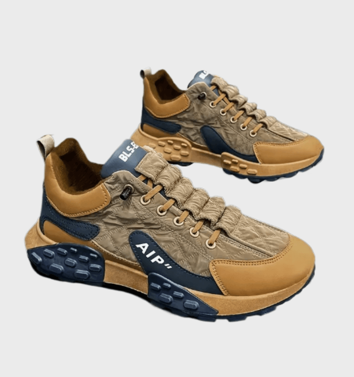 Cassius -  Driekleurige halfhoge sneakers voor heren met reliëfontwerp