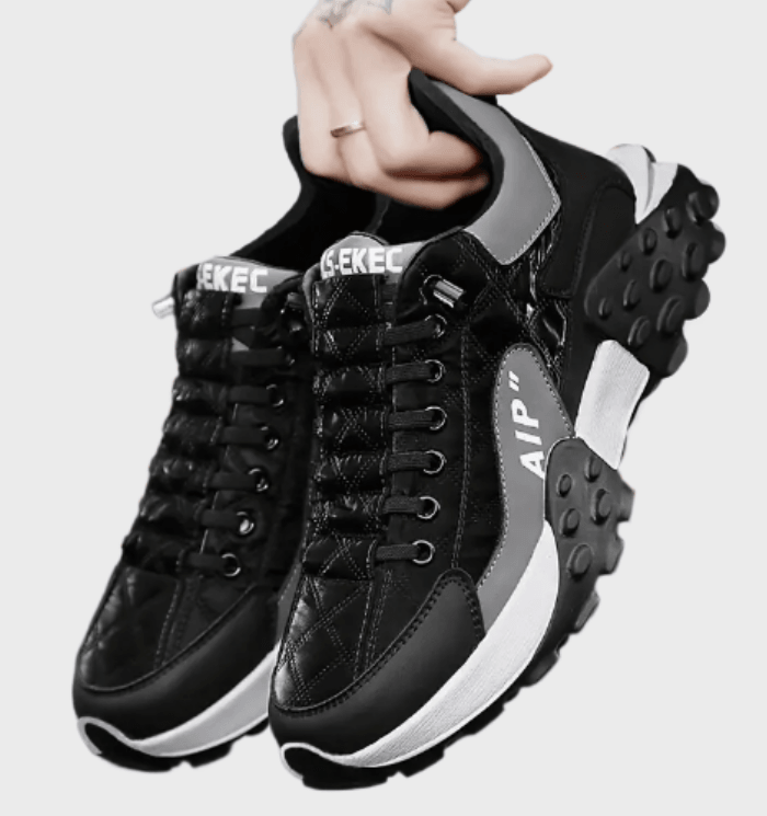 Cassius -  Driekleurige halfhoge sneakers voor heren met reliëfontwerp