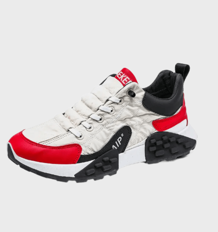 Cassius -  Driekleurige halfhoge sneakers voor heren met reliëfontwerp