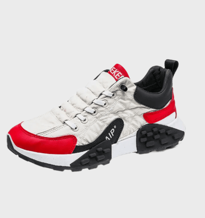 Cassius -  Driekleurige halfhoge sneakers voor heren met reliëfontwerp